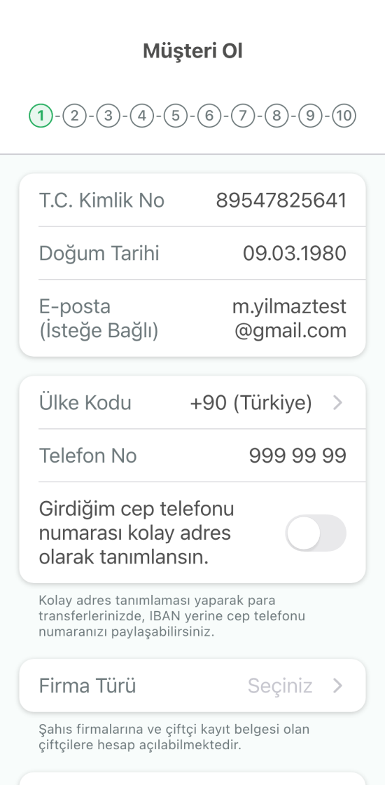 Başvuru formunu doldurun.