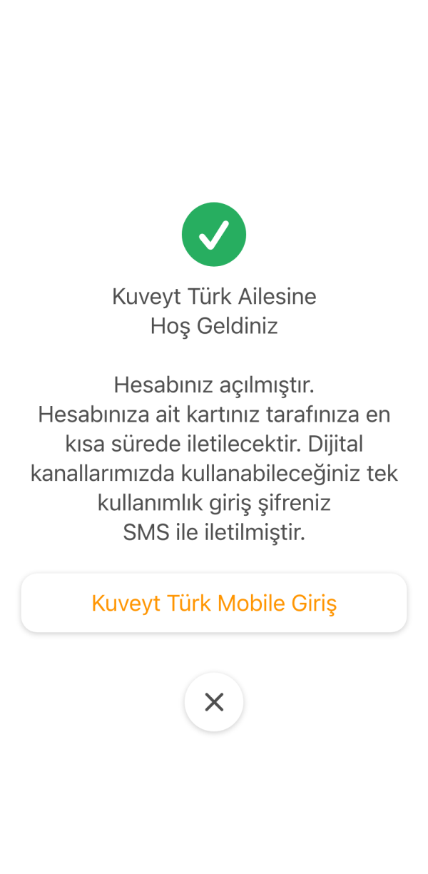 Kuveyt Türklü olmak için başvurunuzu tamamladınız.