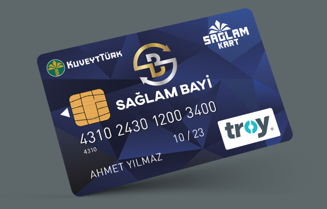Sağlam Retailer Card on grey background