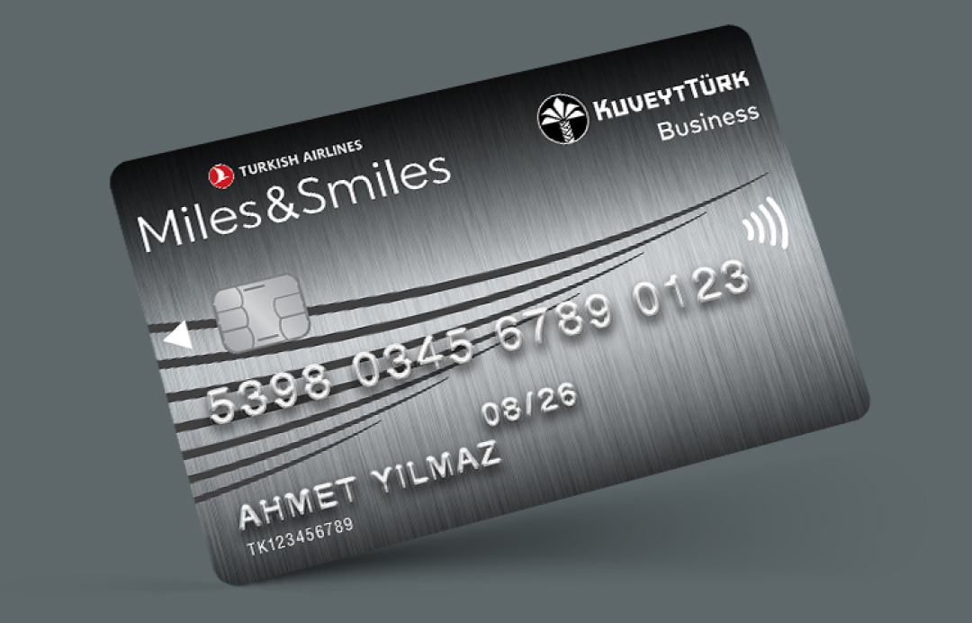 Miles Smiles Business Card on grey background