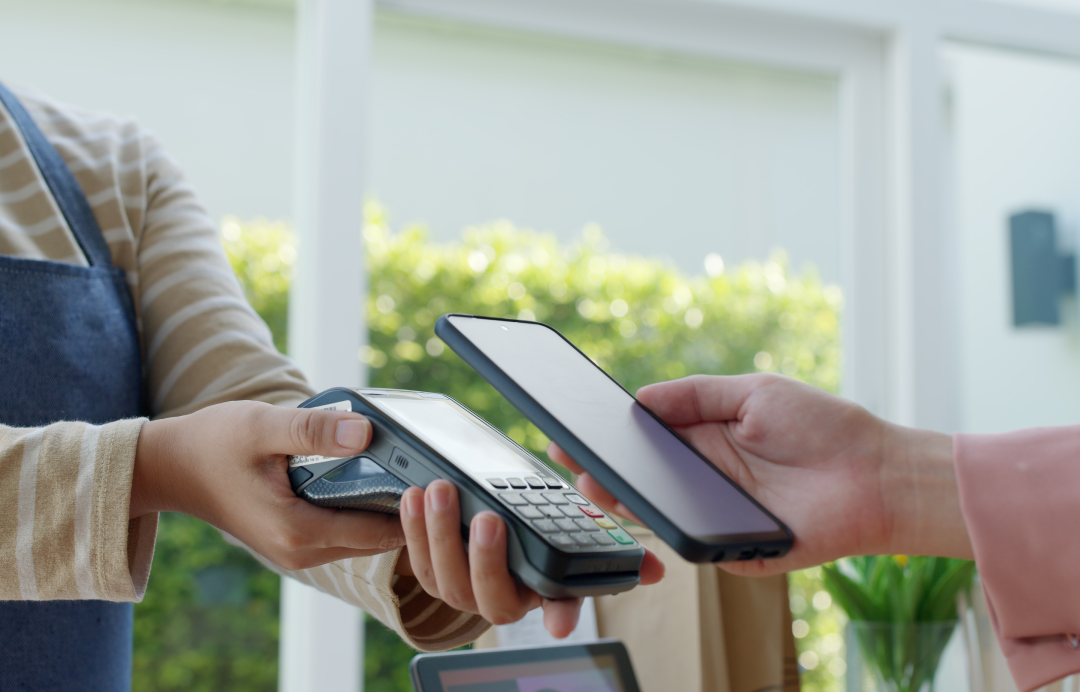 the customer who pays with a pos device