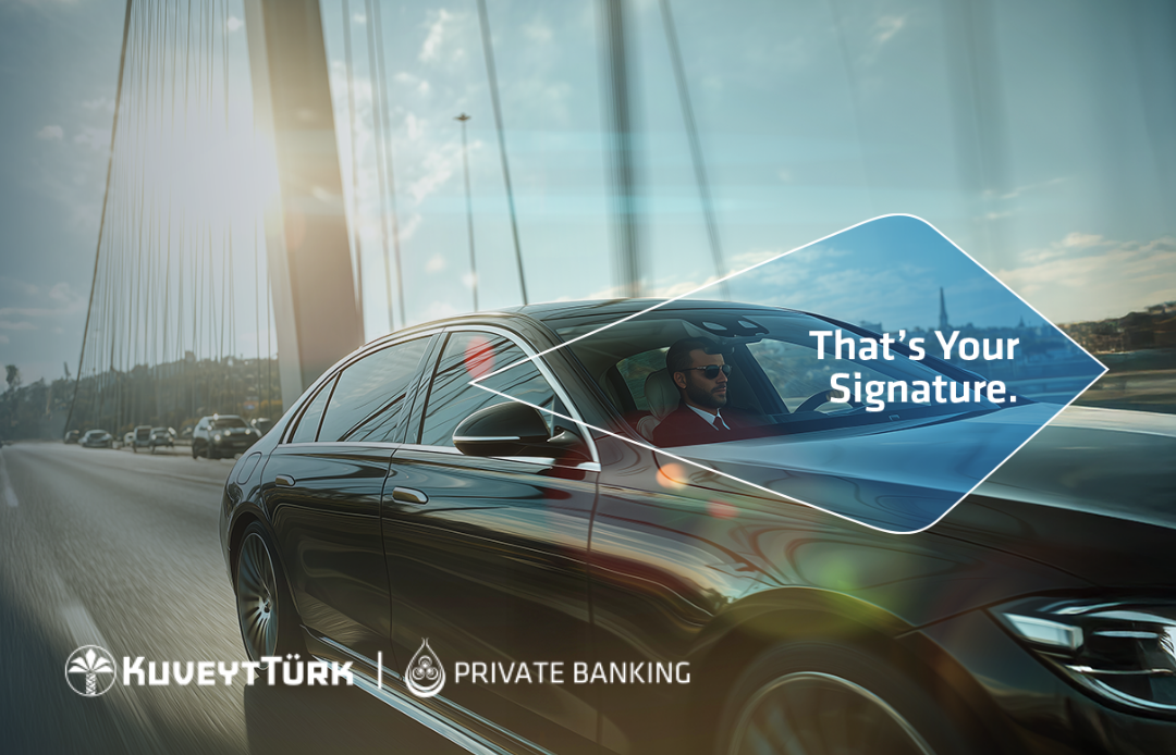 private banking privileges: luxury vehicle driving across the bridge