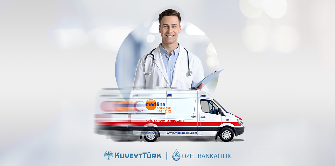 Doktor görseli ve acil yardım ambulansı