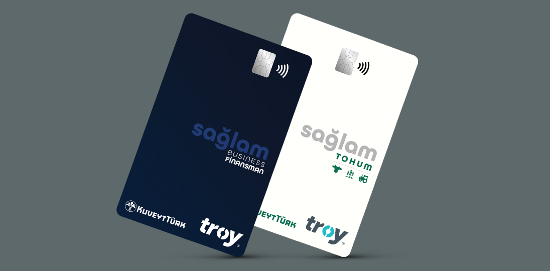 Credit cards on grey background