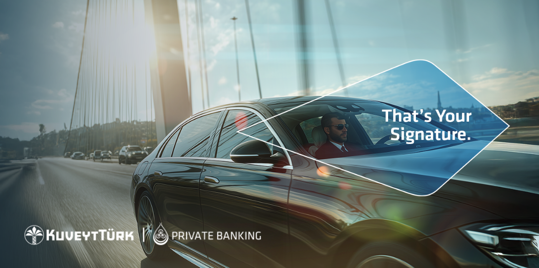 private banking privileges: luxury vehicle driving across the bridge
