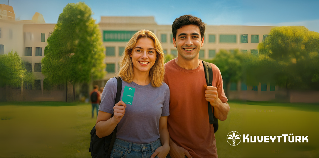 two smiling university students